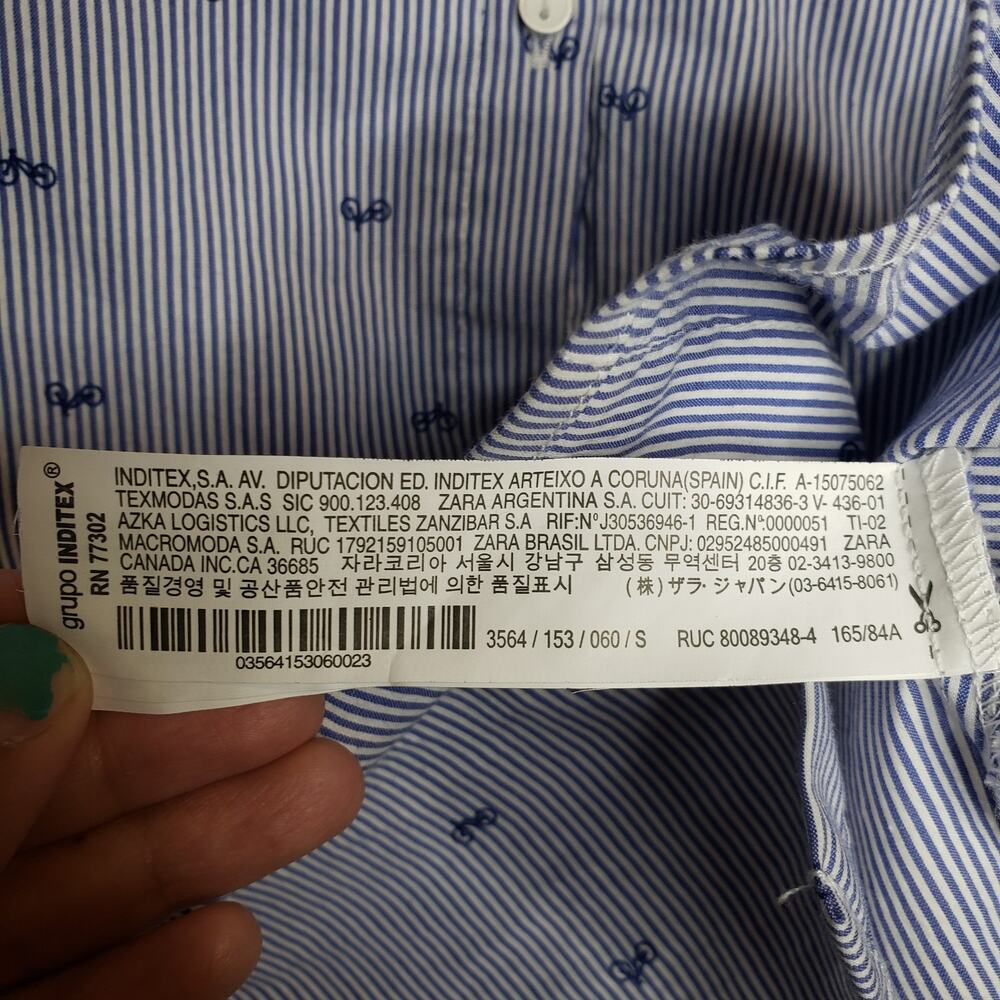 Zara Basic| Bicycle Pattern Button Down - image 7